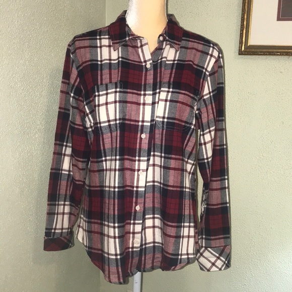 Riders by Lee Tops - Riders by Lee Red & Black Plaid Button Down Shirt